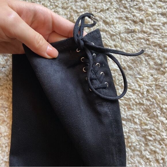 Marc Fisher Lablina Black Suede Heeled Boots  Size 7 - Picture 6 of 9